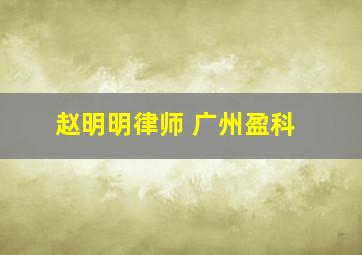 赵明明律师 广州盈科